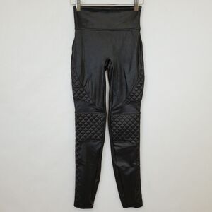 Spanx Moto Leggings Womens Size Extra Small Faux Leather Textured Skinny Pull On